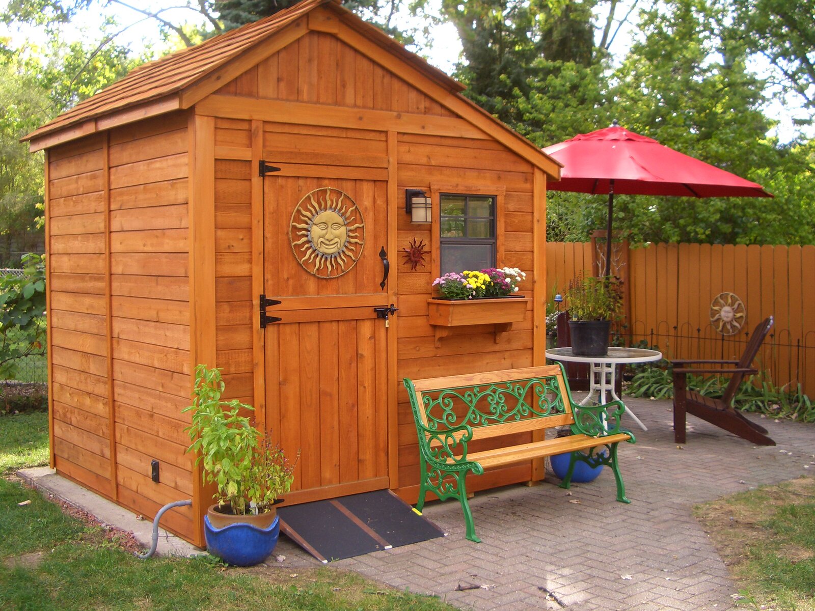【Storage Shed】8x8 ft Cedar Wood Sunshed Garden Shed EconMarket