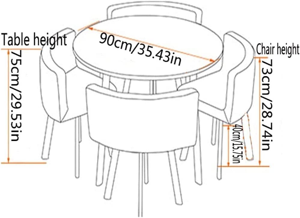 【Furniture】【BS】Small Round Wooden Dining Table Set with 4 Upholstered