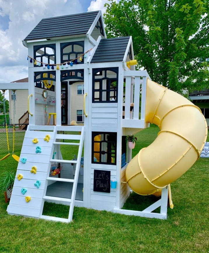 【Sports&Outdoors】【BS】Stilt house children's slide complete set free