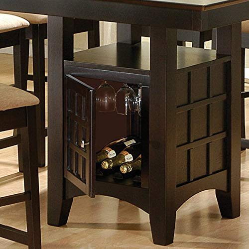 【Furniture】9 Piece Counter Height Storage Dining Table with Lazy Susan ...