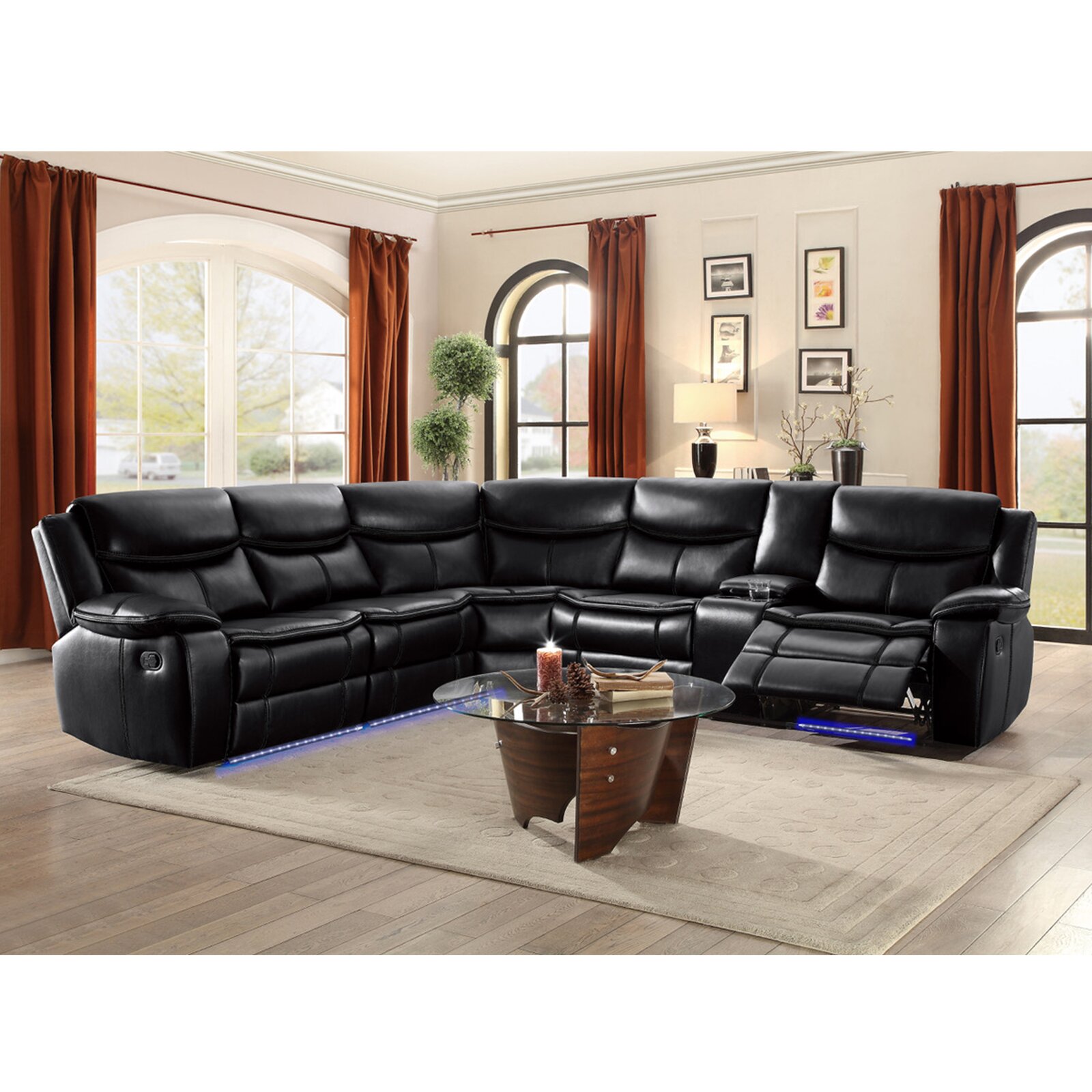 【Furniture】Mirabel 3 Piece Vegan Leather Sectional EconMarket