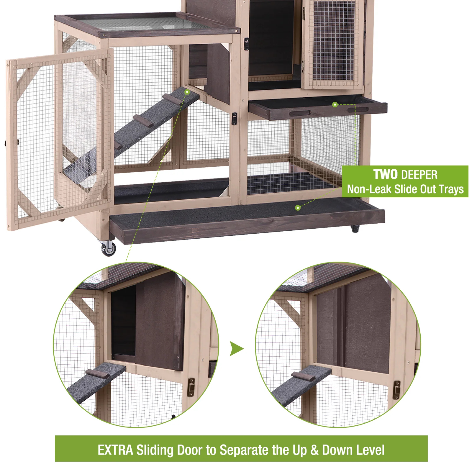 【Pet】Gossy Weather Resistant Rabbit Hutch with Ramp EconMarket