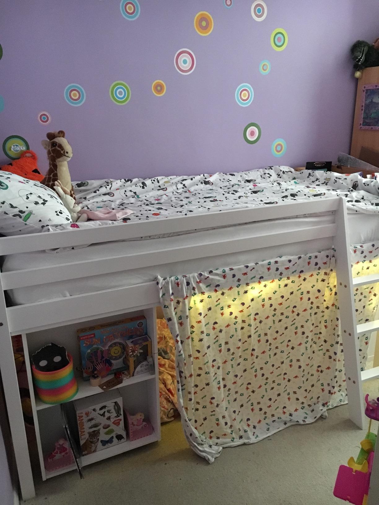 【Furniture】Midsleeper Cabin Bed with PullOut Desk White