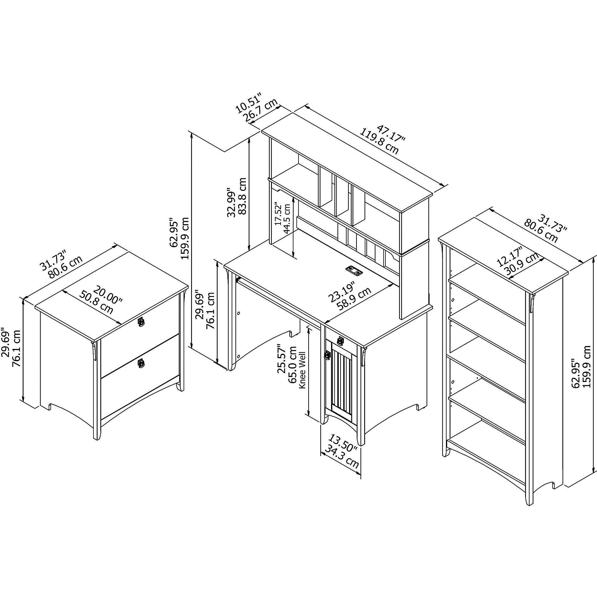 【Furniture】Bush Furniture Salinas Mission Desk with Hutch, Lateral File