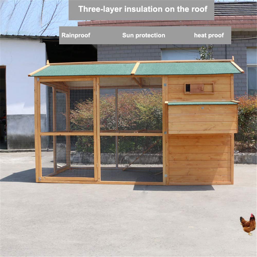 【Home&Garden】LARGE SIZE FIR WOODEN WATERPROOF ROOF GREEN CHICKEN COOPS