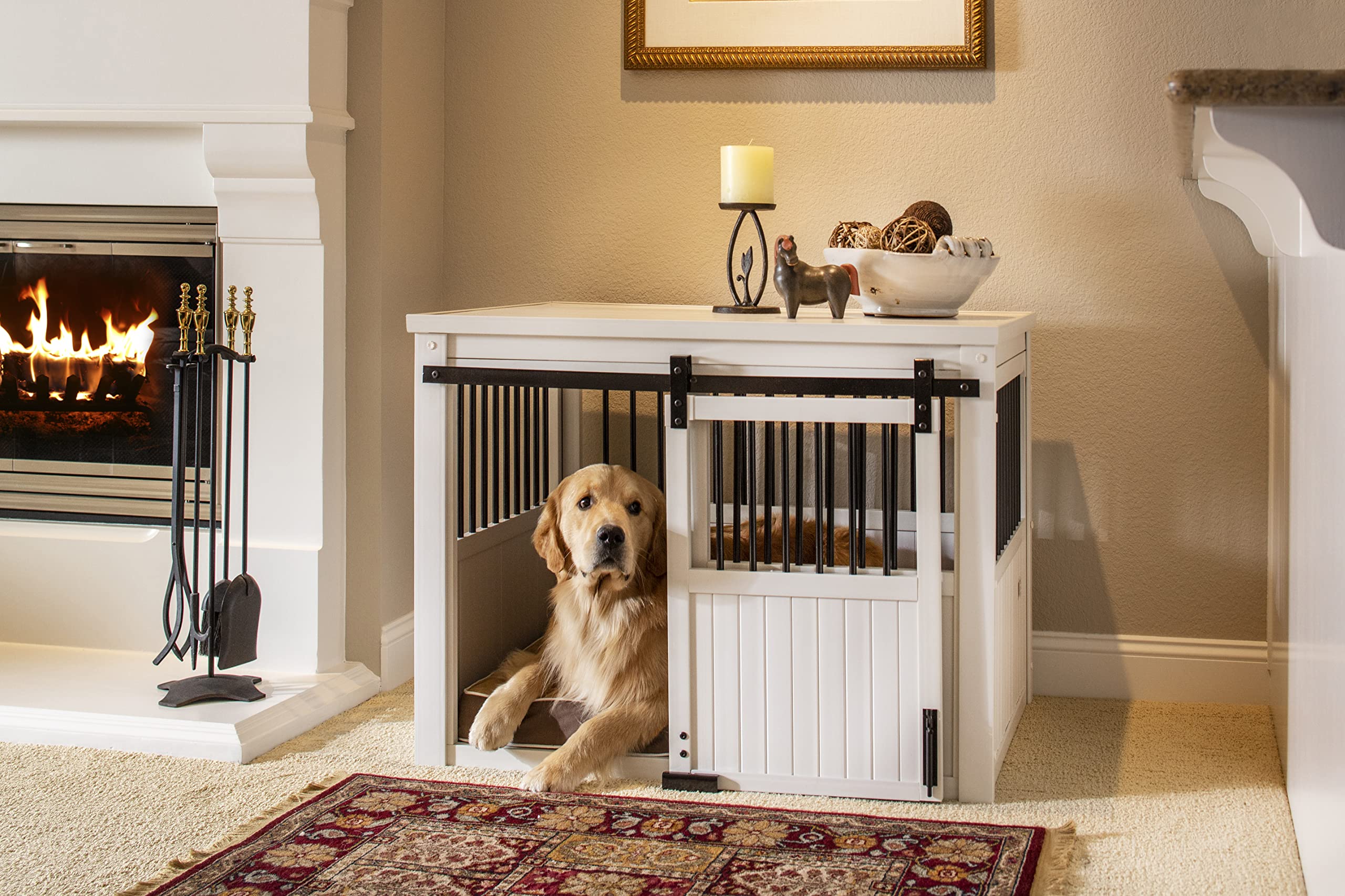 【Home&Garden】Homestead Sliding Barn Door Furniture Style Dog Crate ...