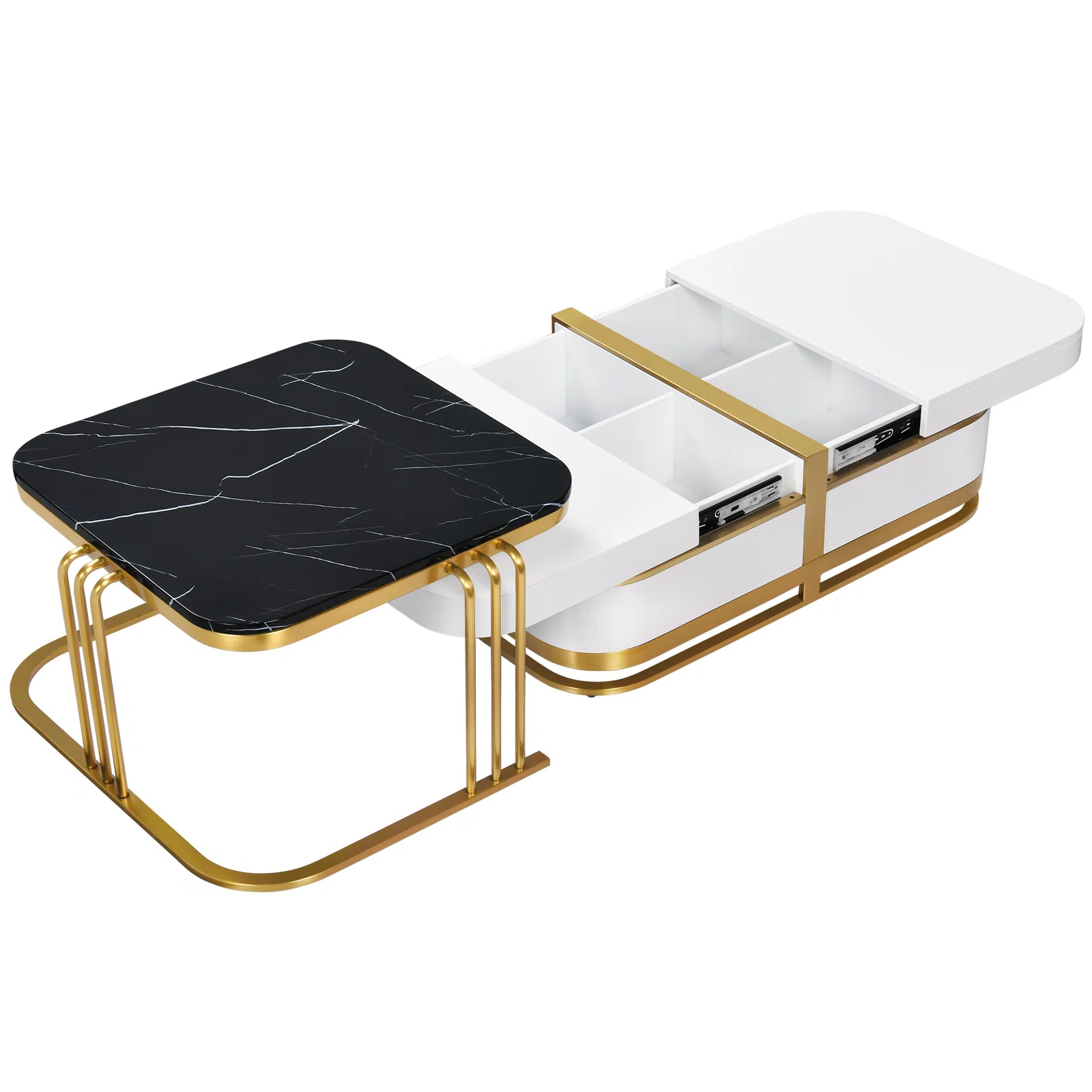 【Furniture】Rectangular Nesting Coffee Table with Storage for Living