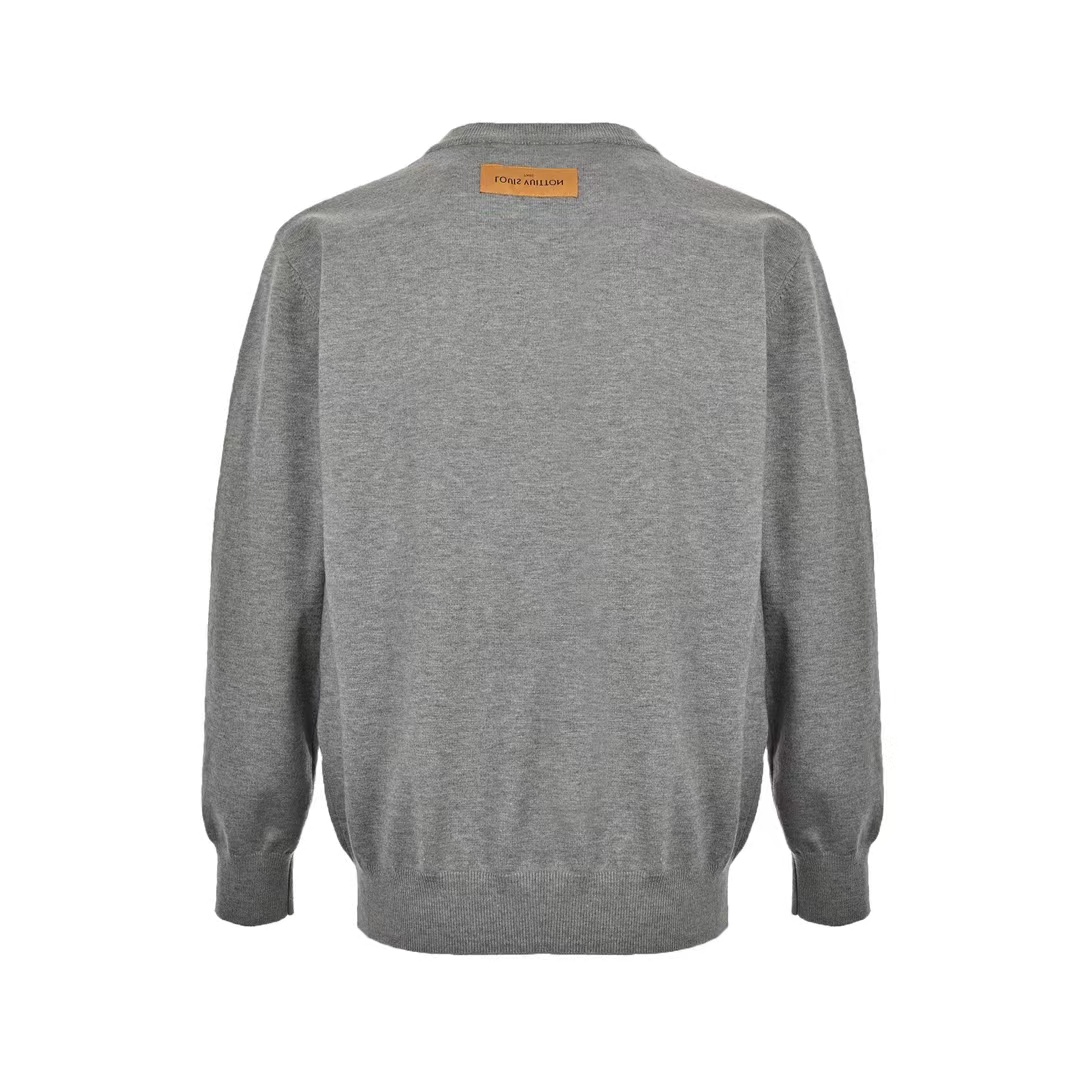 Louis Vuitton 23Fw LV letter embossed crew neck sweater