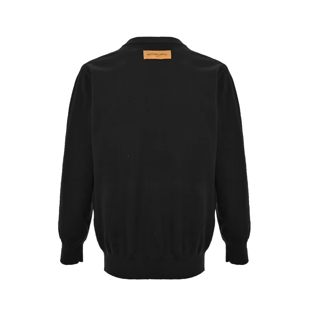 Louis Vuitton 23Fw LV letter embossed crew neck sweater
