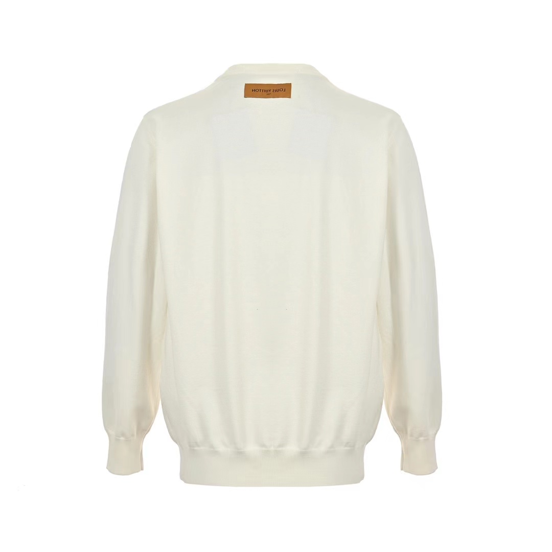 Louis Vuitton 23Fw LV letter embossed crew neck sweater