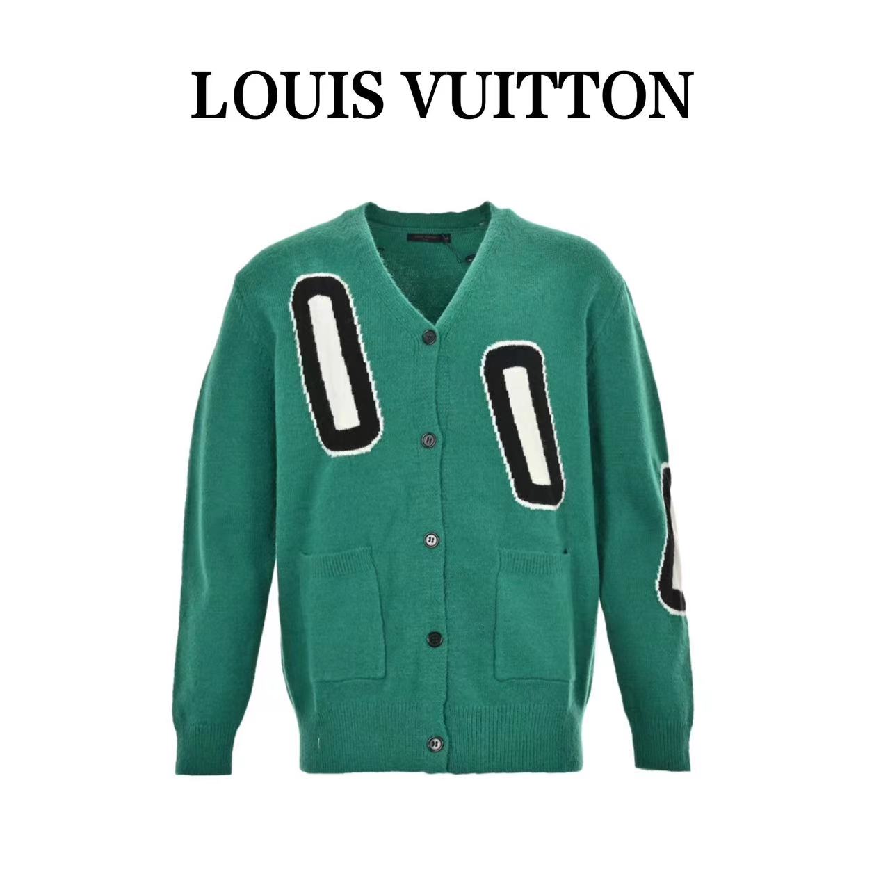 Louis Vuitton 23Fw green sweater cardigan
