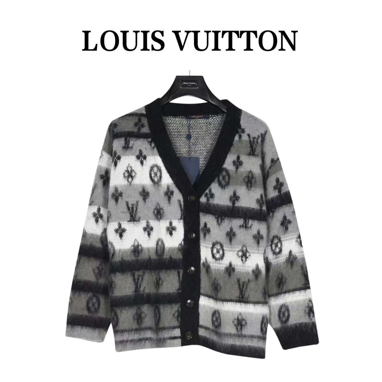 Louis Vuitton 23Fw presbyopic gradient striped mohair cardigan