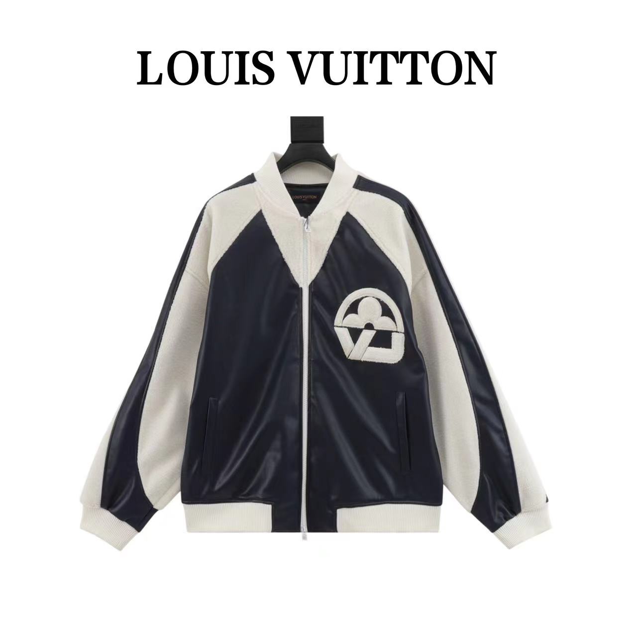 Louis Vuitton Louis Vuitton lambswool and leather baseball jacket