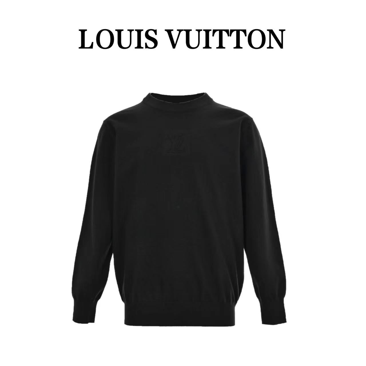 Louis Vuitton 23Fw LV letter embossed crew neck sweater