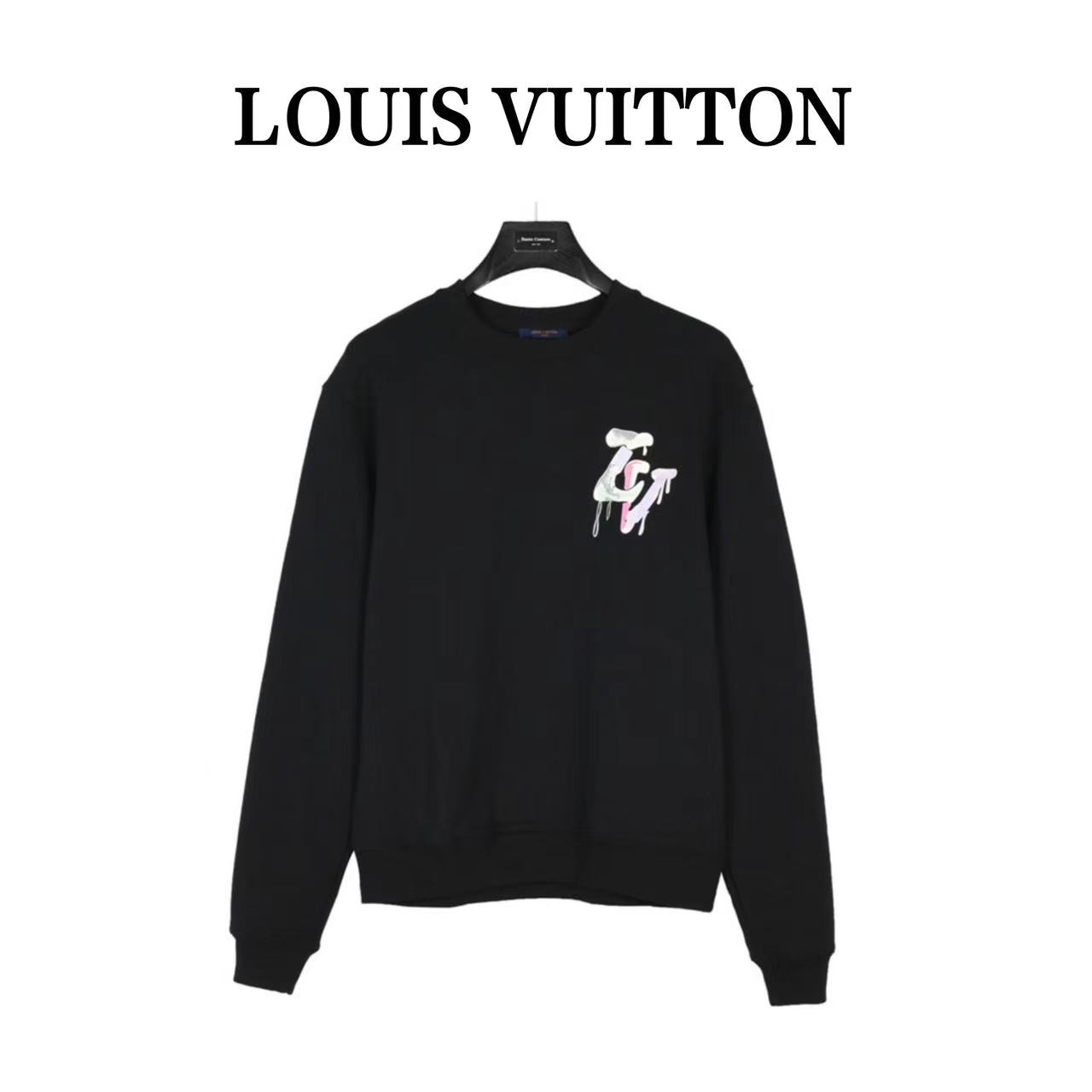 Louis Vuitton 23Fw graffiti lettering print crew neck sweatshirt