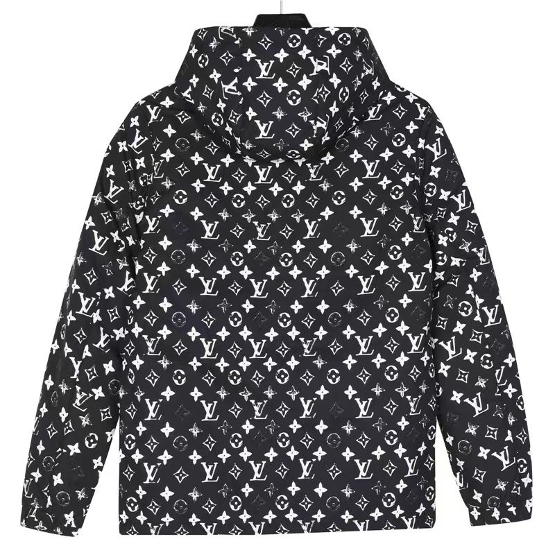 Louis Vuitton all over printed presbyopia hooded cotton coat