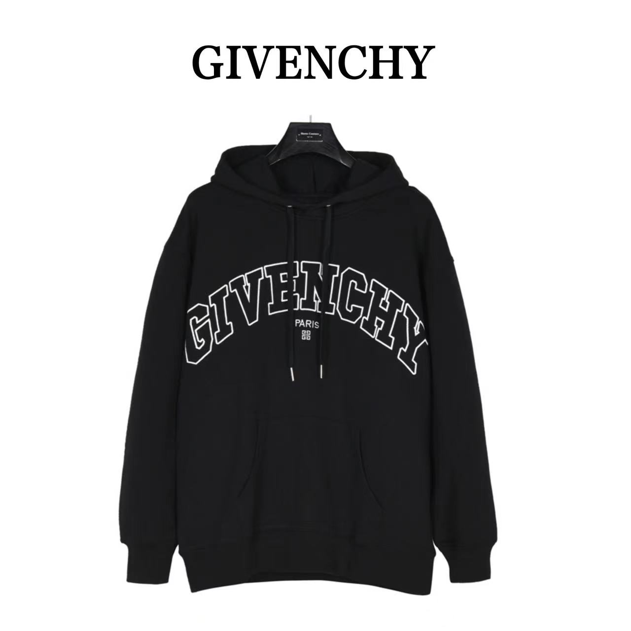Givenchy 22SS patch letter embroidered hooded sweatshirt