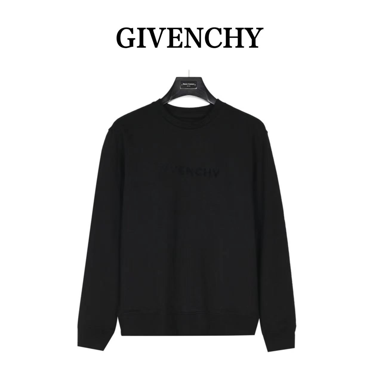 Givenchy 23Fw towel embroidered letter logo round neck sweatshirt
