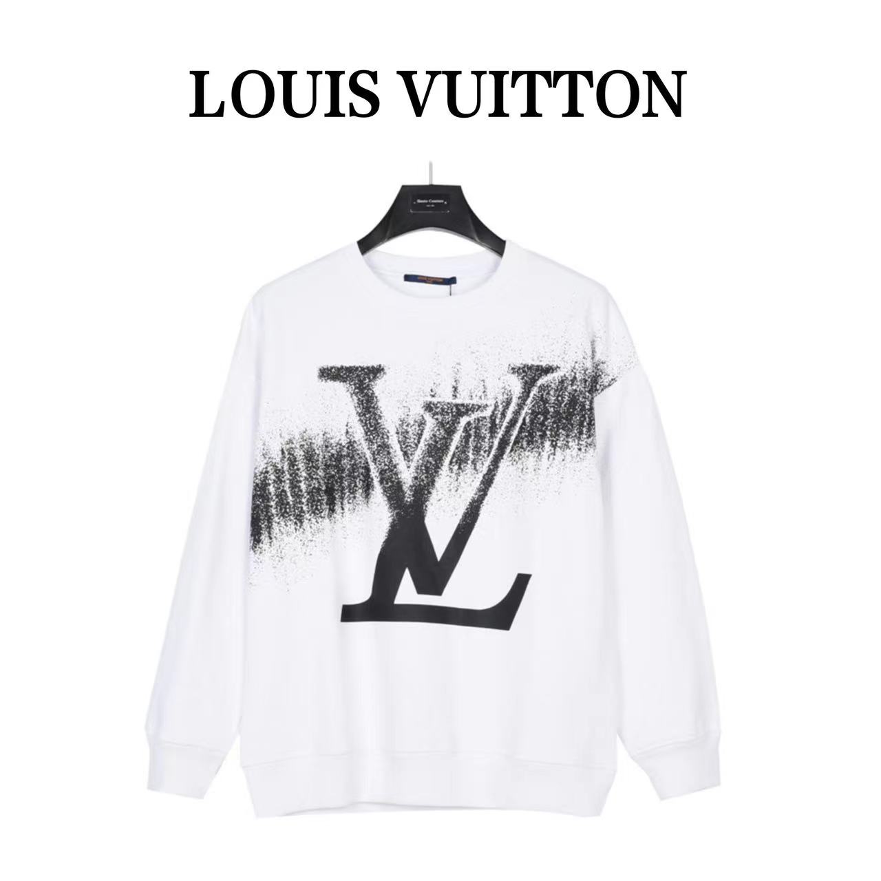 Louis Vuitton 23ss splash-ink gradient large letter print crew neck sweatshirt