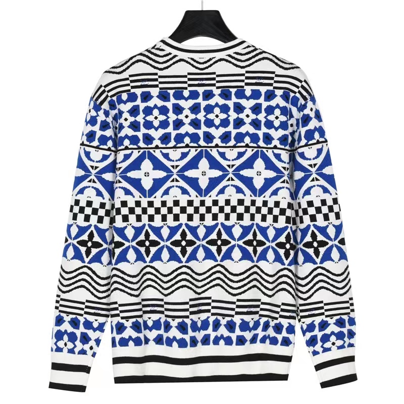 Louis Vuitton 23Fw geometric jacquard knit sweater