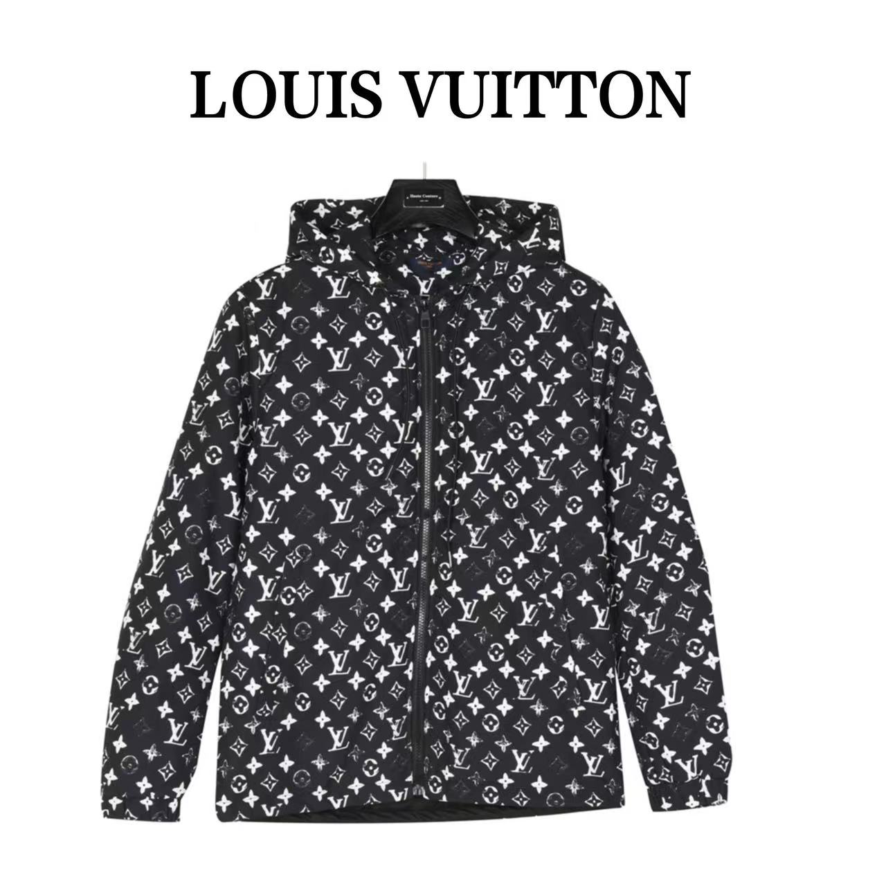Louis Vuitton all over printed presbyopia hooded cotton coat