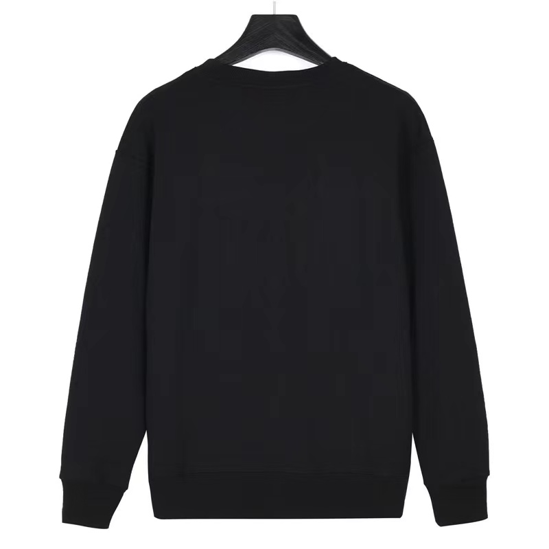 Prada 23Fw mosaic logo embroidered cotton crew neck sweatshirt