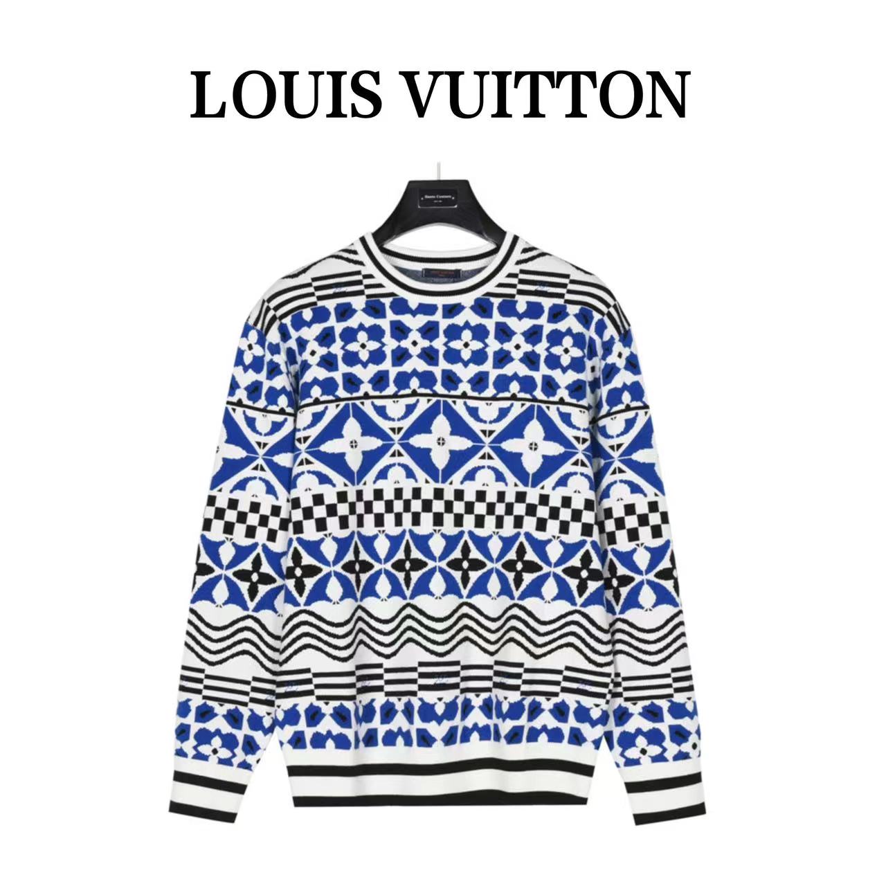 Louis Vuitton 23Fw geometric jacquard knit sweater
