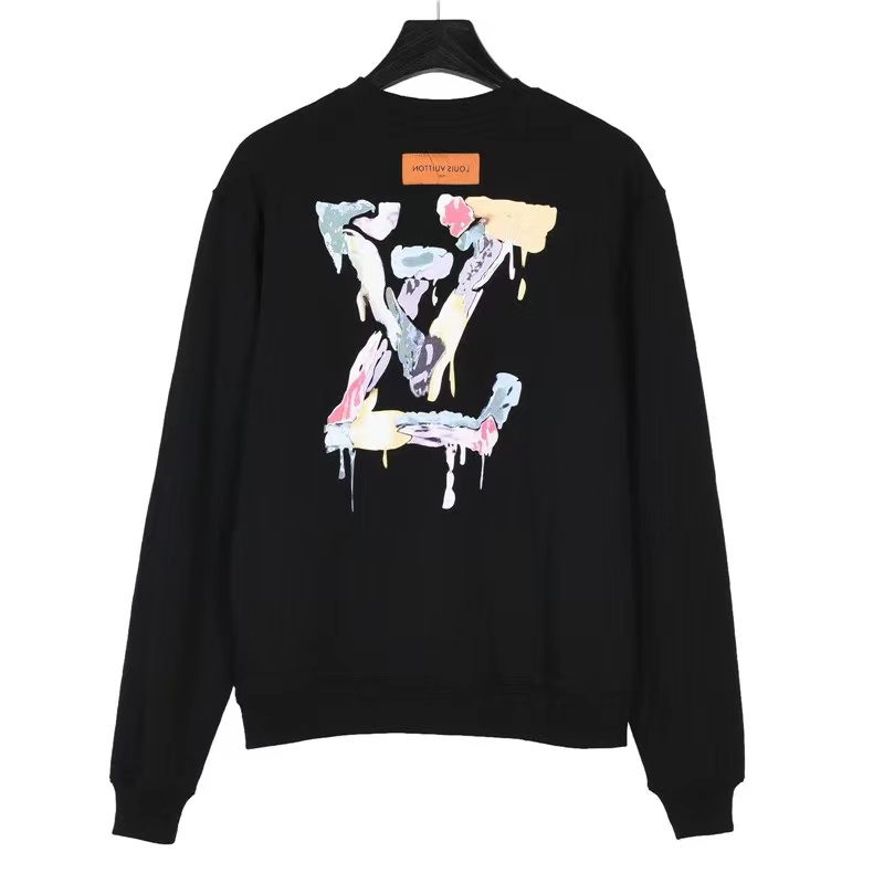 Louis Vuitton 23Fw graffiti lettering print crew neck sweatshirt