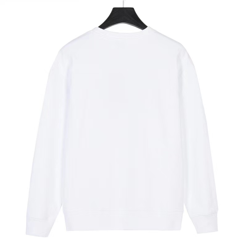 Prada 23Fw mosaic logo embroidered cotton crew neck sweatshirt