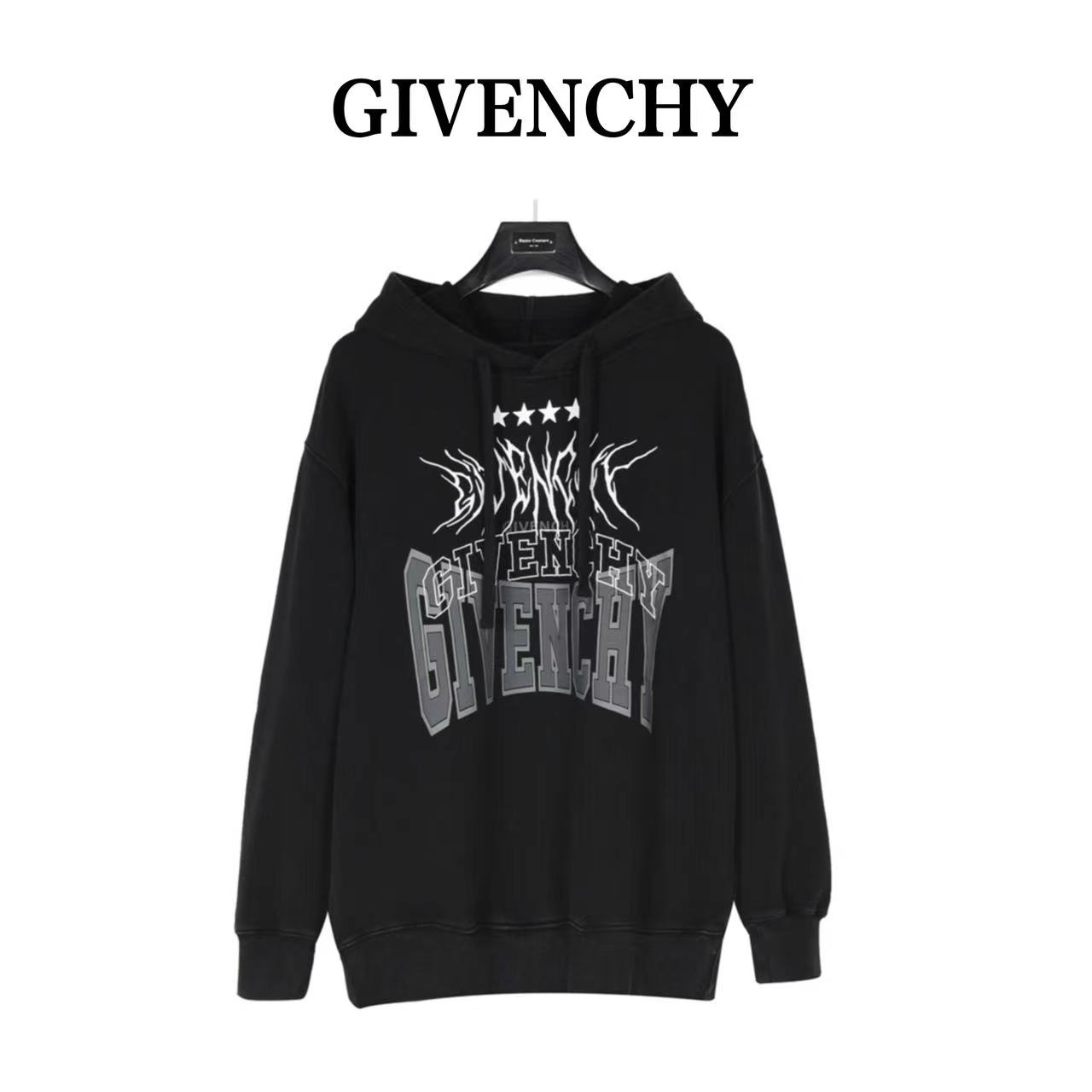 Givenchy 23FW thorns washed distressed hoodie
