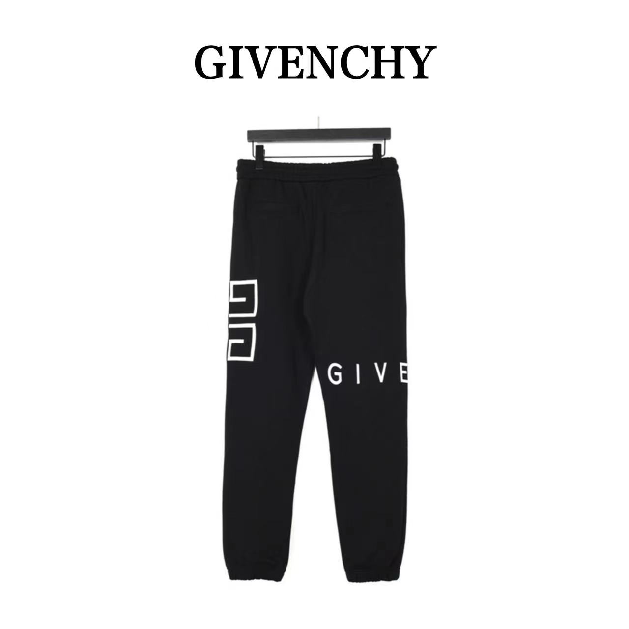 Givenchy 22ss four-square logo embroidered sweatpants