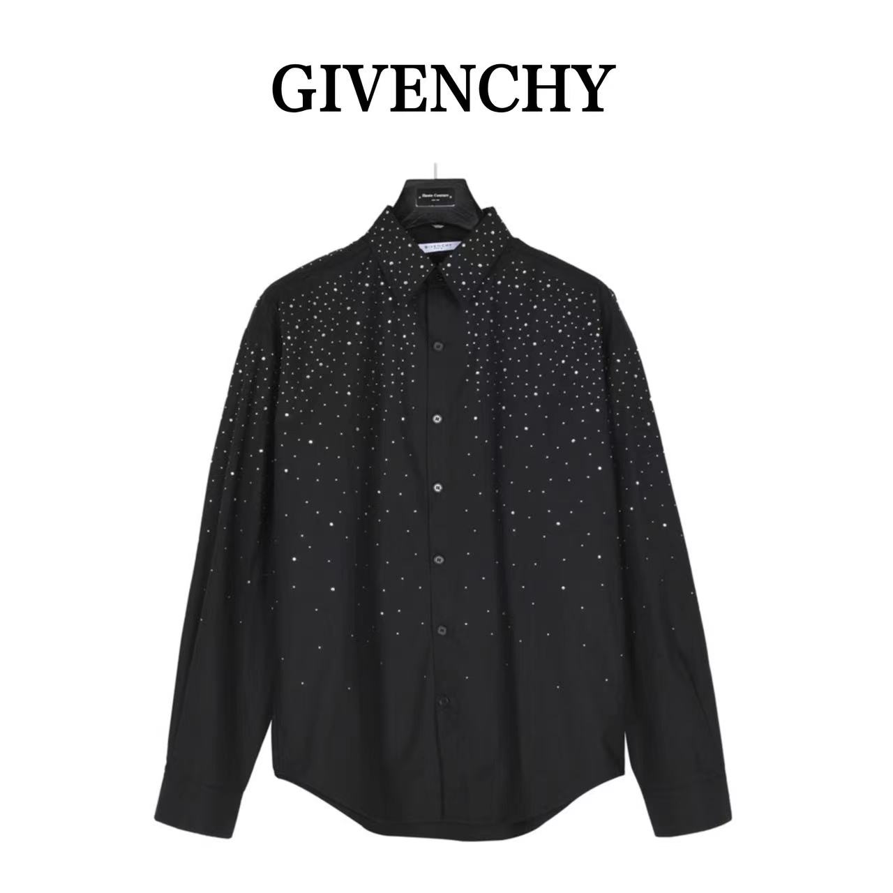 Givenchy 23Fw starry rhinestone shirt