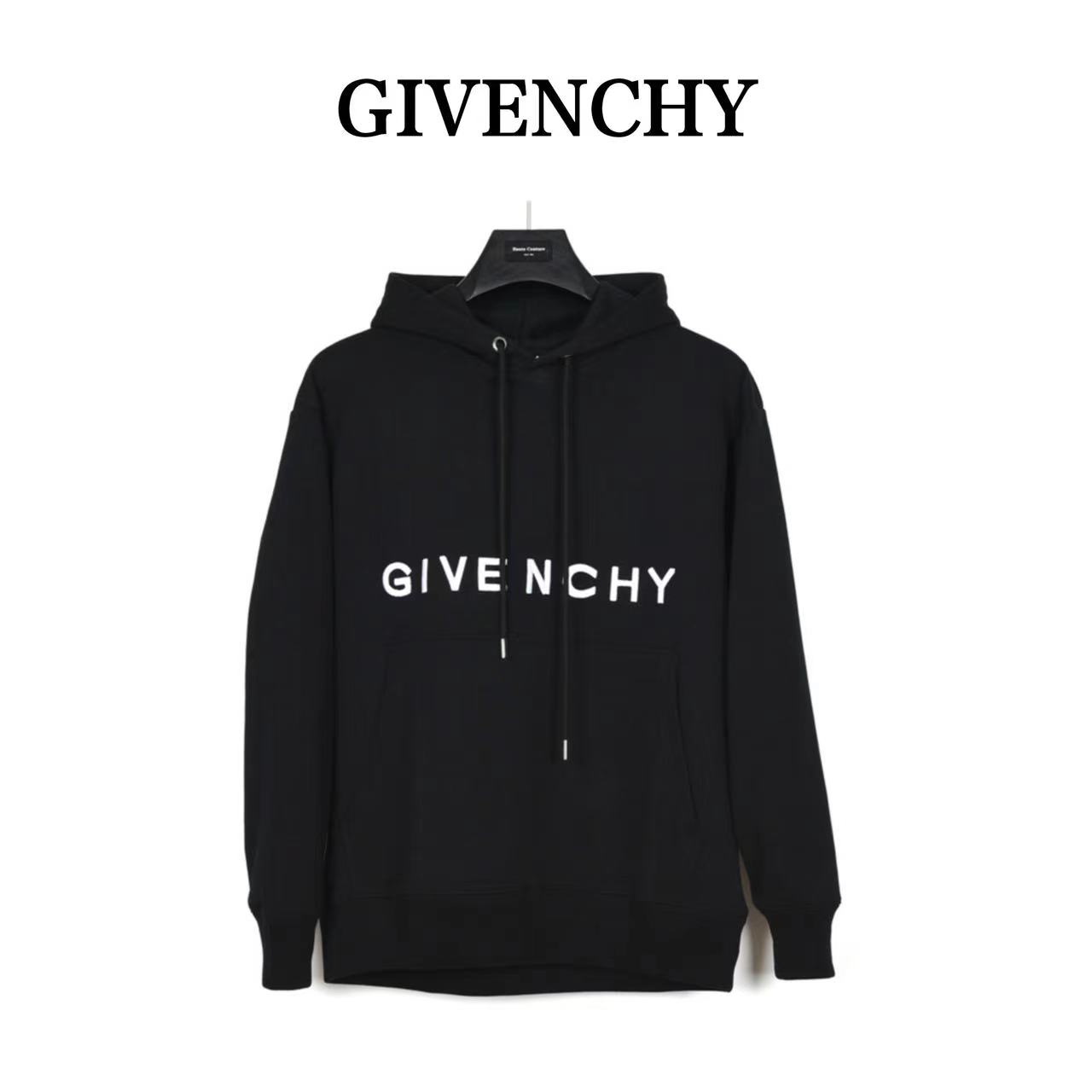 Givenchy 22ss four-square logo embroidered hooded sweatshirt