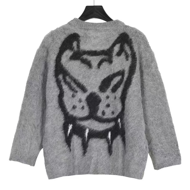 Givenchy 21FW dog head mohair crew neck sweater