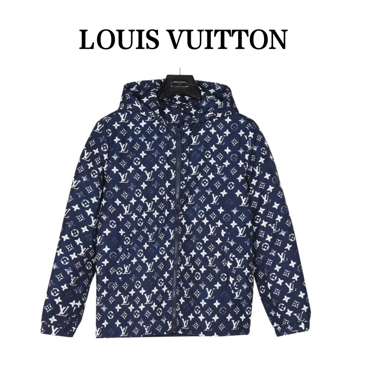 Louis Vuitton all over printed presbyopia hooded cotton coat