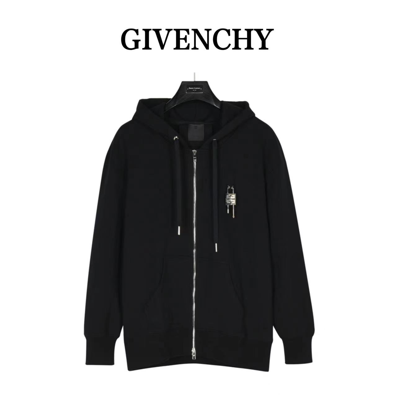 Givenchy 22FW lock double slider heavy velvet zipper jacket