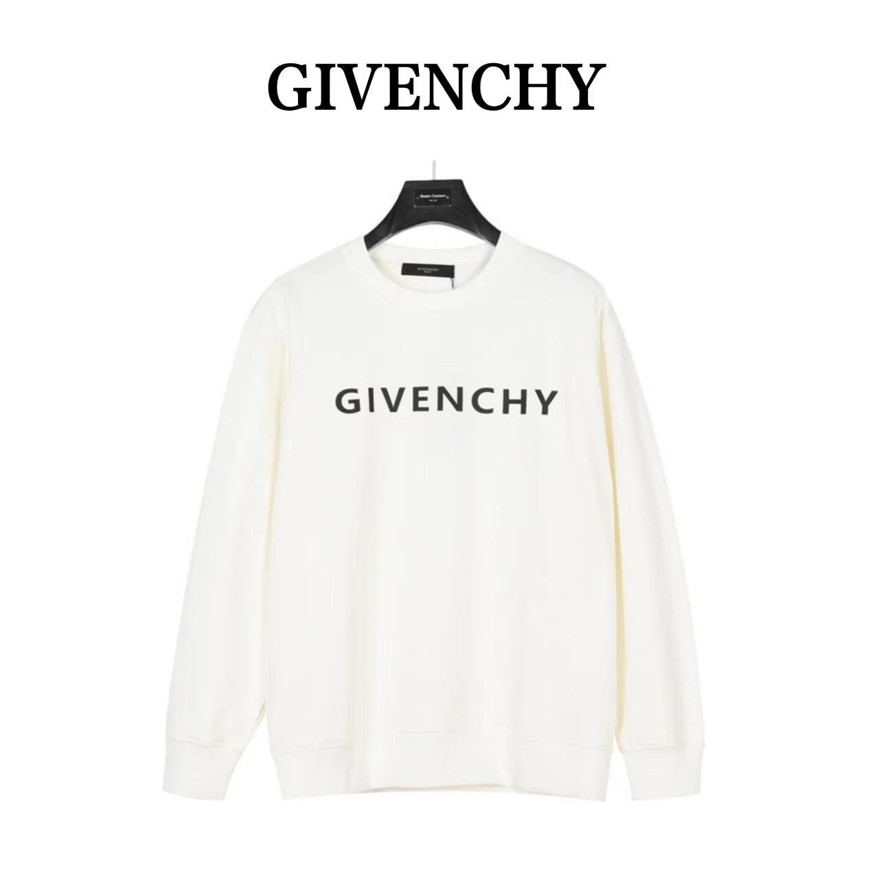Givenchy 23FW reflective letter logo printed crew neck sweatshirt