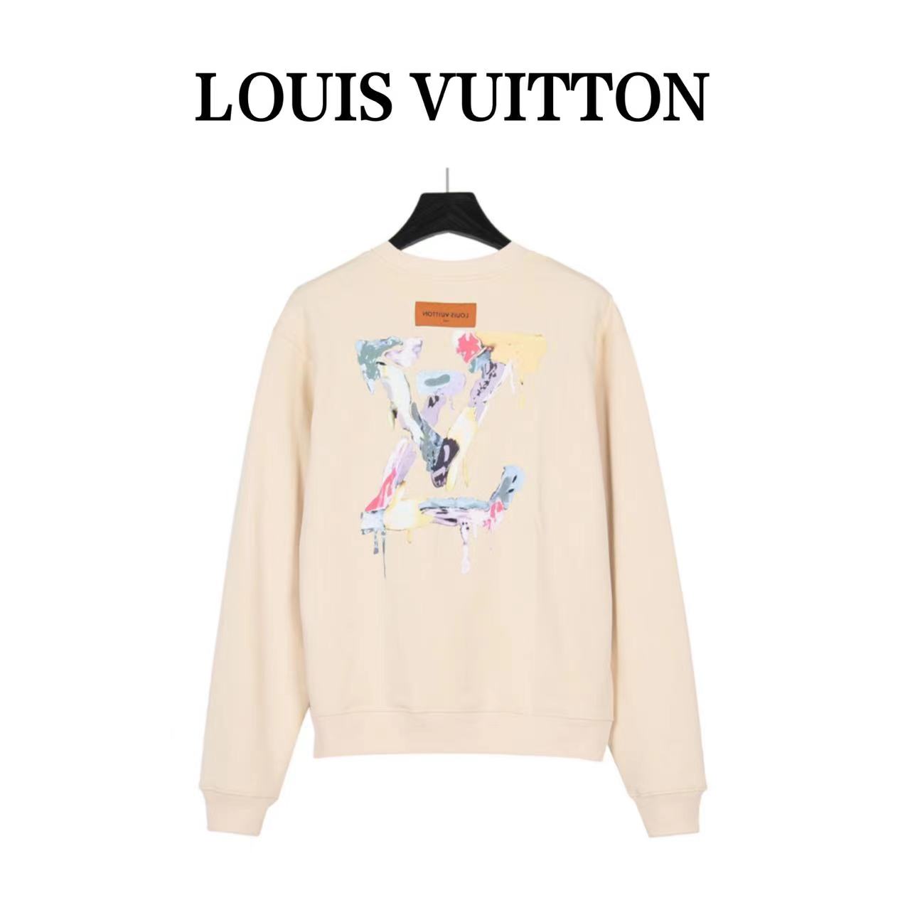 Louis Vuitton 23Fw graffiti lettering print crew neck sweatshirt