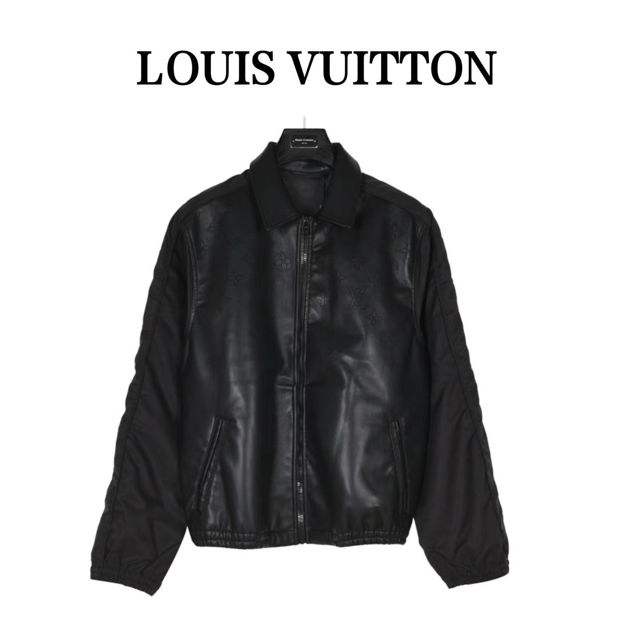Louis Vuitton 23Fw laser cutout patchwork leather jacket