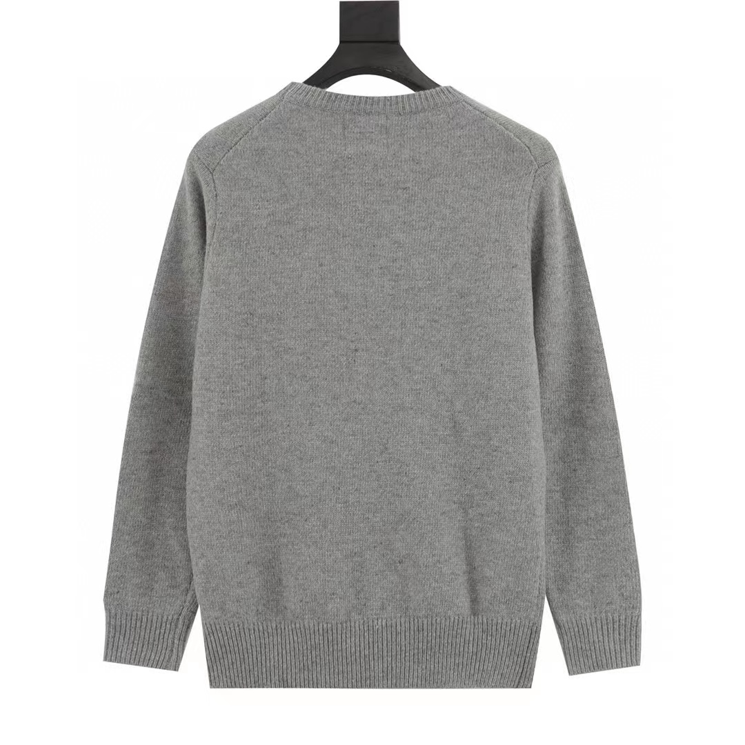 Givenchy crew neck sweater with large logo on the chest and towel embroidery