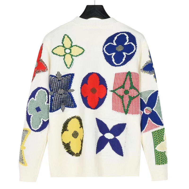 Louis Vuitton jacquard logo knitted crew neck sweater