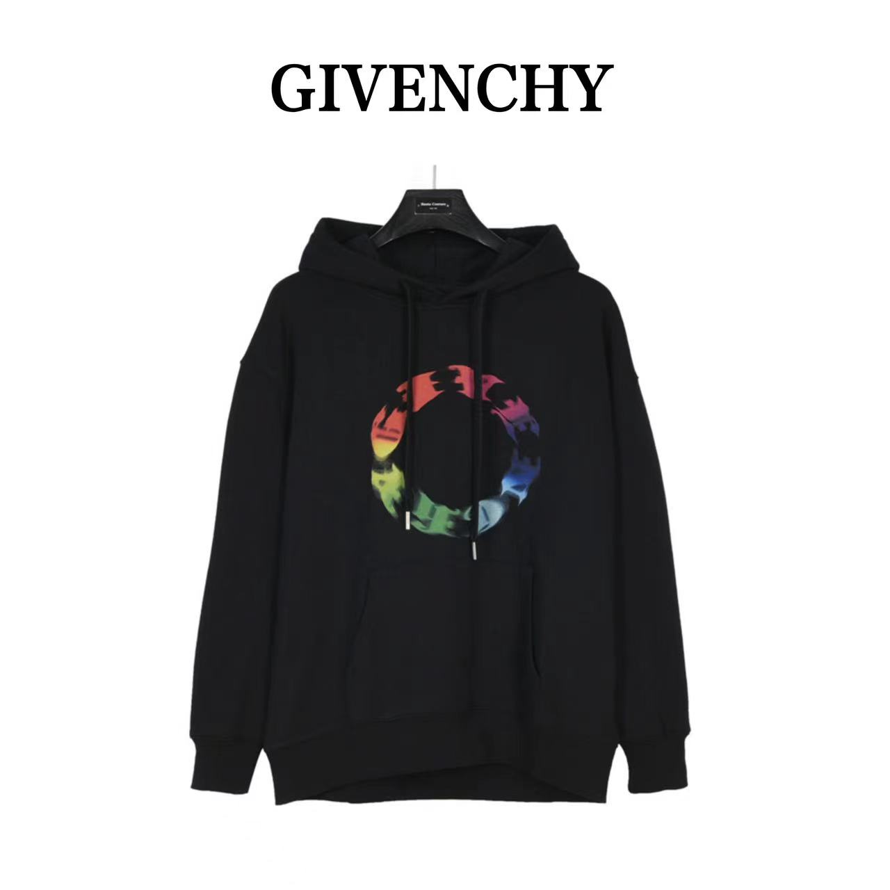 Givenchy 22FW rainbow letter hooded sweatshirt