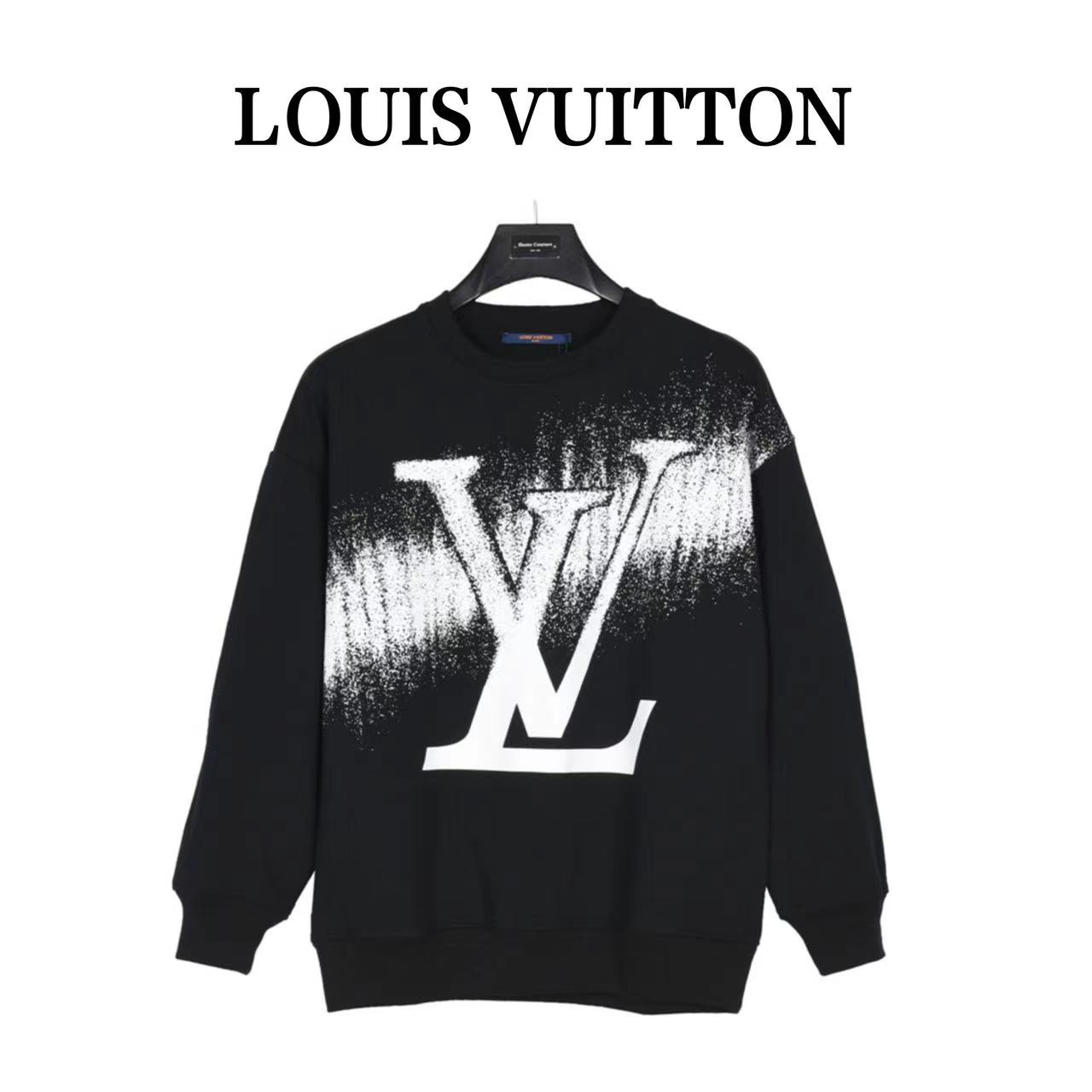 Louis Vuitton 23ss splash-ink gradient large letter print crew neck sweatshirt