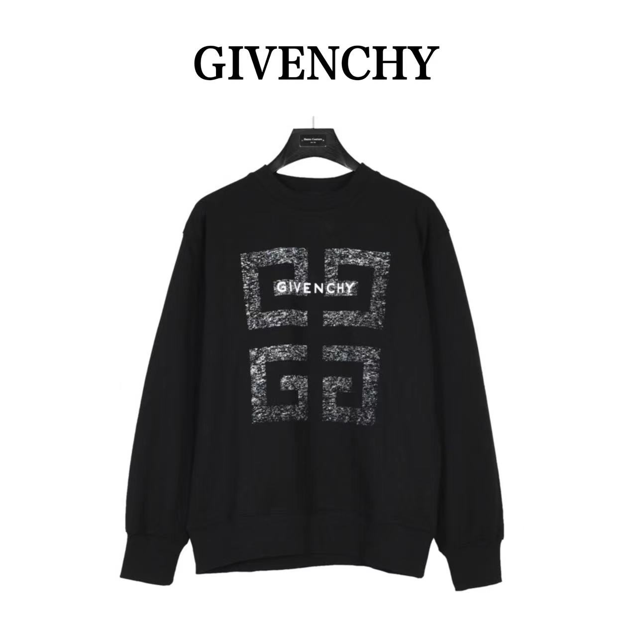 Givenchy 23FW fuzzy printed crew neck sweatshirt