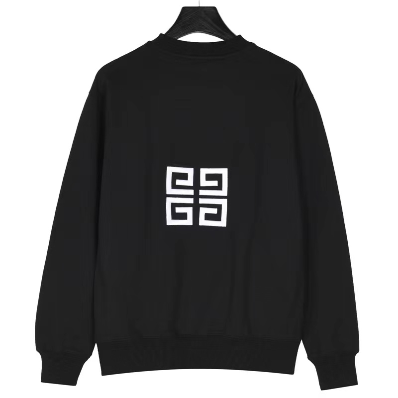 Givenchy 22SS four-square three-dimensional embroidery crew neck sweatshirt