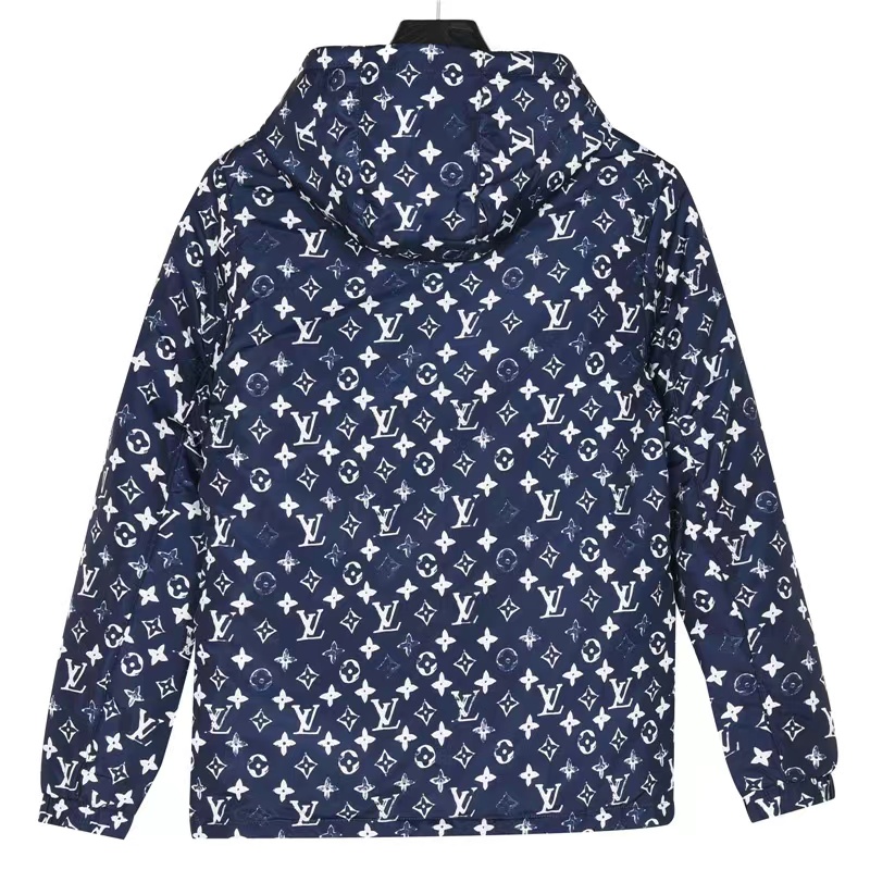 Louis Vuitton all over printed presbyopia hooded cotton coat