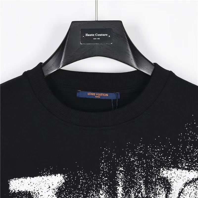 Louis Vuitton 23ss splash-ink gradient large letter print crew neck sweatshirt