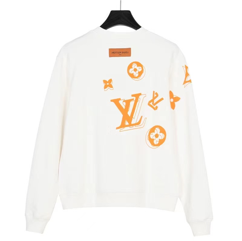 Louis Vuitton 23Fw flocked paratrooper print crew neck sweatshirt