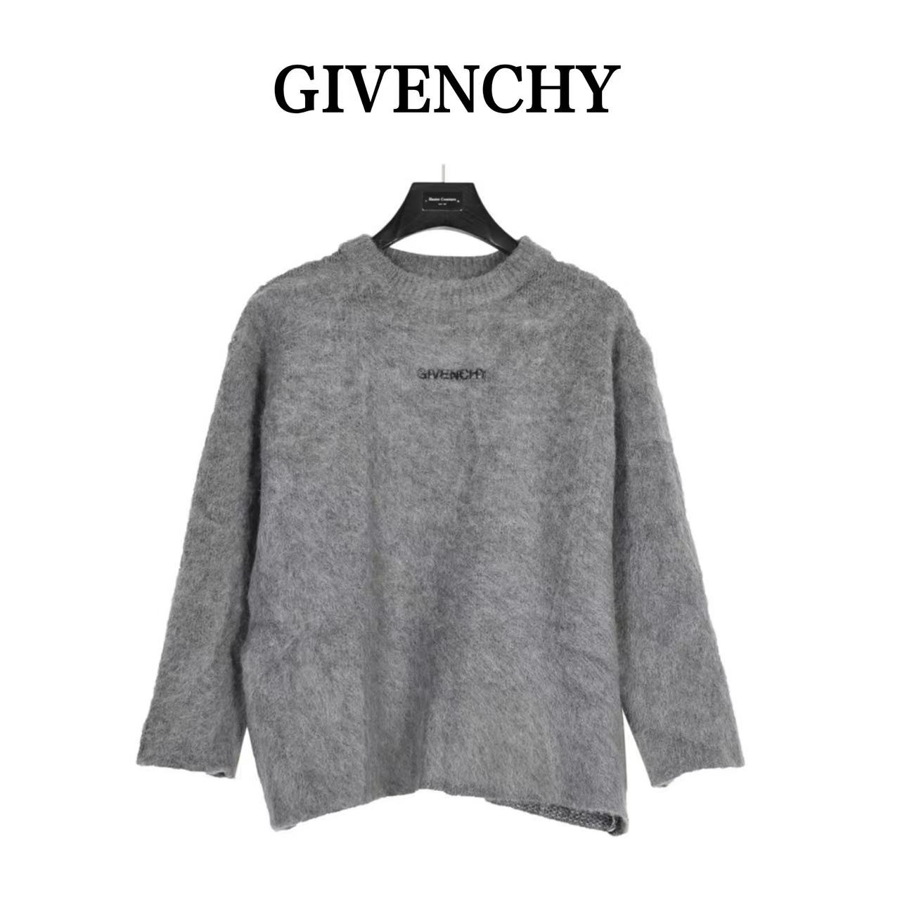 Givenchy 21FW dog head mohair crew neck sweater
