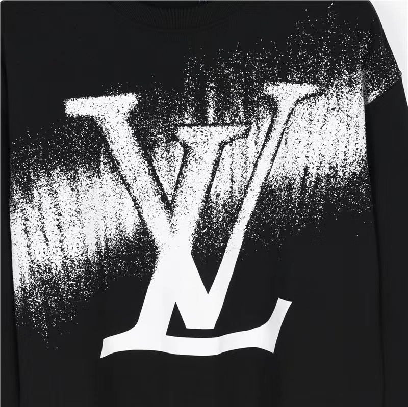 Louis Vuitton 23ss splash-ink gradient large letter print crew neck sweatshirt
